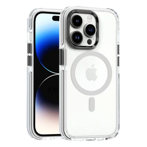 Mey İthalat®  iPhone 15 Pro Bella Magsafe Kapak - Gri