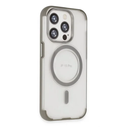 Mey İthalat®   iPhone 15 Pro Hilton Magsafe Kapak - Titan Gri