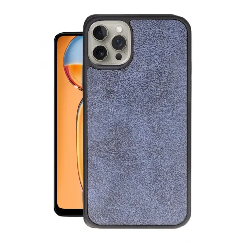 Mey İthalat®  iPhone 15 Pro Kılıf Aras Deri Kapak - Lacivert