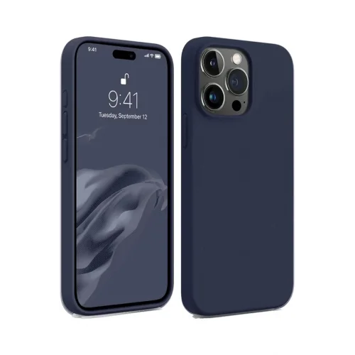 Mey İthalat®  iPhone 15 Pro Kılıf First Silikon - Lacivert