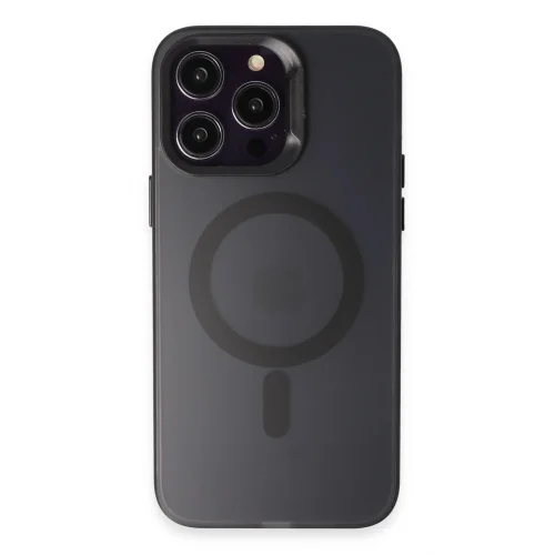 Mey İthalat®  iPhone 15 Pro Kılıf Mateks Magsafe Kapak - Siyah