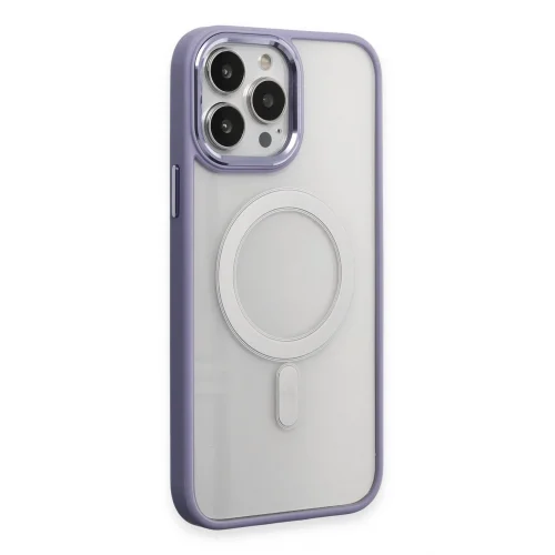 Mey İthalat®  iPhone 15 Pro Kılıf Room Magneticsafe Silikon - Lila
