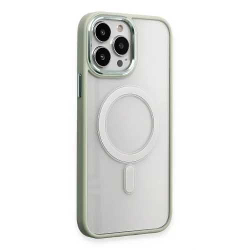 Mey İthalat®  iPhone 15 Pro Kılıf Room Magneticsafe Silikon - Su Yeşili