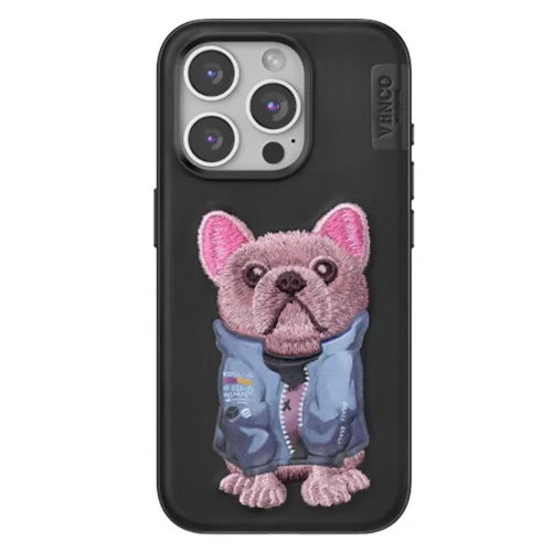 Mey İthalat®  iPhone 15 Pro Max Cute Desenli Kapak - Siyah