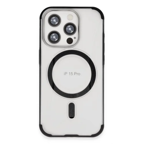 Mey İthalat®   iPhone 15 Pro Max Hilton Magsafe Kapak - Siyah