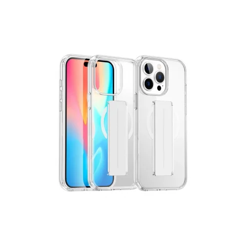 Mey İthalat®  iPhone 15 Pro Max Kılıf Alfa Magsafe Standlı Kapak - Şeffaf