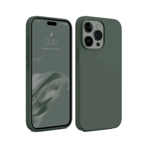 Mey İthalat®  iPhone 15 Pro Max Kılıf First Silikon - Koyu Yeşil
