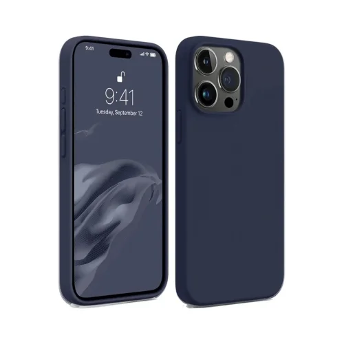 Mey İthalat®  iPhone 15 Pro Max Kılıf First Silikon - Lacivert