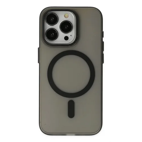 Mey İthalat®  iPhone 15 Pro Max Kılıf Lodos Magneticsafe Mat Kapak - Siyah