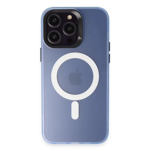 Mey İthalat®  iPhone 15 Pro Max Kılıf Mateks Magsafe Kapak - Sierra Blue