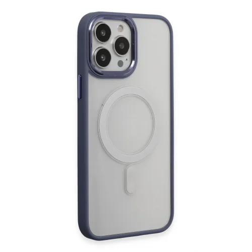 Mey İthalat®  iPhone 15 Pro Max Kılıf Room Magneticsafe Silikon - Sierra Blue