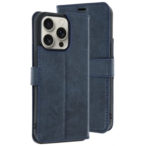 Mey İthalat®  iPhone 15 Pro Max Kılıf Trend S Plus Kapaklı Kılıf - Lacivert
