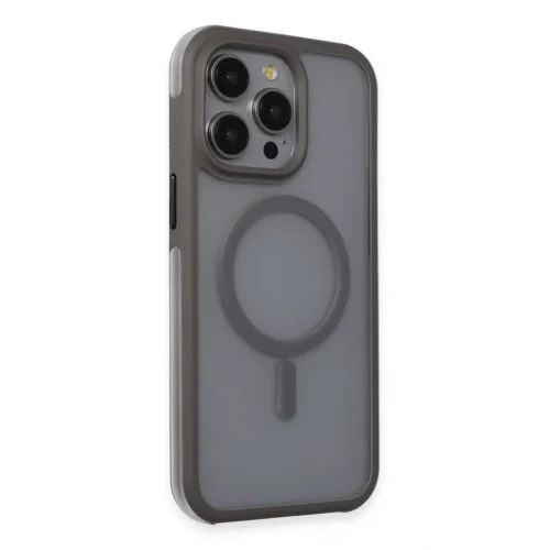 Mey İthalat®  iPhone 15 Pro Max Toras Airbag Magsafe Kapak - Titan Gri