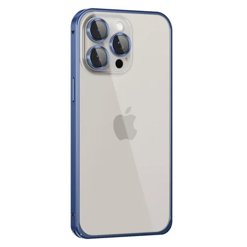 Mey İthalat®  iPhone 15 Pro Metal Bumper Mat Kapak - Lacivert