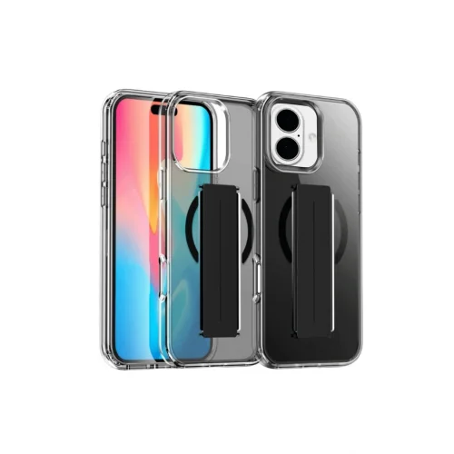 Mey İthalat®  iPhone 16 Kılıf Alfa Magsafe Standlı Kapak - Siyah