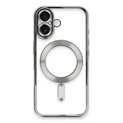 Mey İthalat®  iPhone 16 Kılıf Kross Magneticsafe Kapak - Gümüş