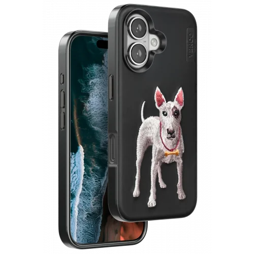 Mey İthalat®  iPhone 16 Perma Desenli Kapak - Siyah