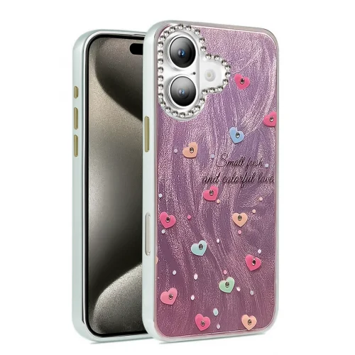 Mey İthalat®  iPhone 16 Plus Kılıf Blade Aynalı Desenli Kapak - Desen 8