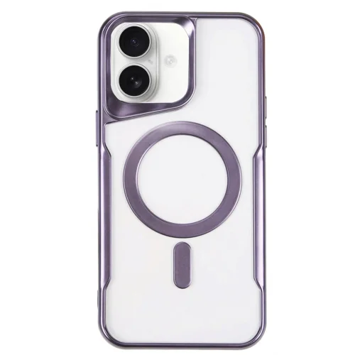 Mey İthalat®  iPhone 16 Plus Kılıf Boyi Magsafe Silikon Kapak - Derin Mor