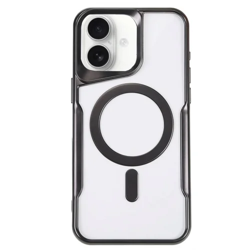 Mey İthalat®  iPhone 16 Plus Kılıf Boyi Magsafe Silikon Kapak - Siyah