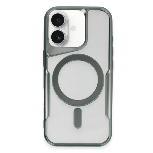Mey İthalat®  iPhone 16 Plus Kılıf Boyi Magsafe Silikon Kapak - Yeşil