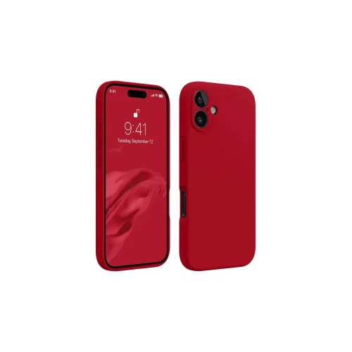 Mey İthalat®  iPhone 16 Plus Kılıf First Silikon - Kırmızı