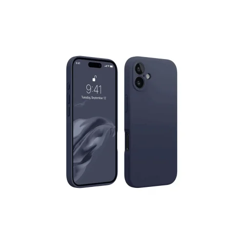Mey İthalat®  iPhone 16 Plus Kılıf First Silikon - Lacivert
