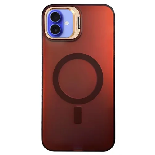 Mey İthalat®  iPhone 16 Plus Kılıf Primera Magsafe Standlı Kapak - Bordo