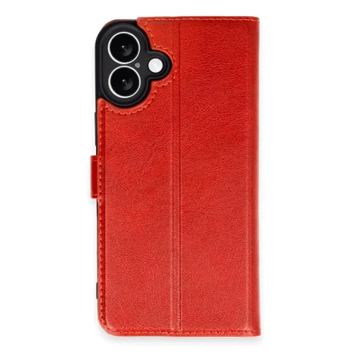 Mey İthalat®  iPhone 16 Plus Kılıf Trend S Plus Kapaklı Kılıf - Kırmızı