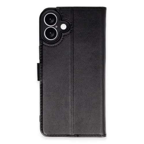 Mey İthalat®  iPhone 16 Plus Kılıf Trend S Plus Kapaklı Kılıf - Siyah