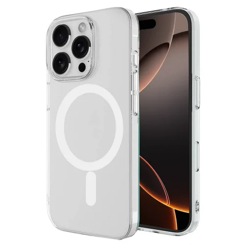 Mey İthalat®  iPhone 16 Pro Kılıf Magneticsafe Şeffaf Silikon - Şeffaf