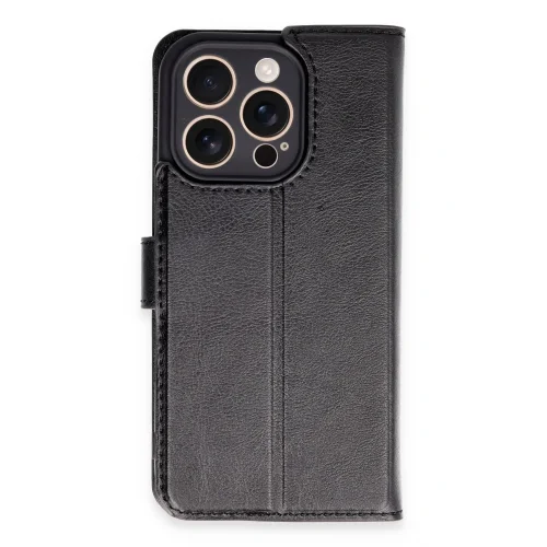 Mey İthalat®  iPhone 16 Pro Kılıf Trend S Plus Kapaklı Kılıf - Siyah