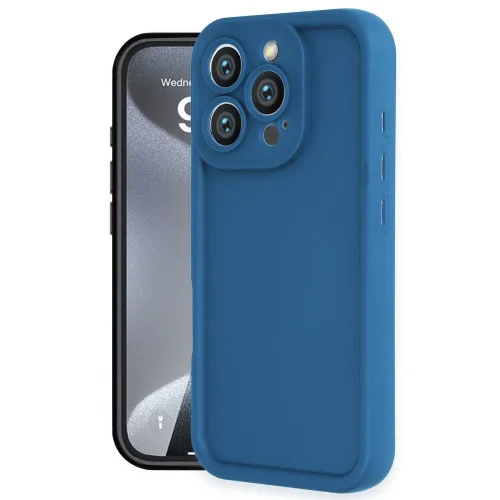 Mey İthalat®  iPhone 16 Pro Kılıf Viera Silikon - Mavi