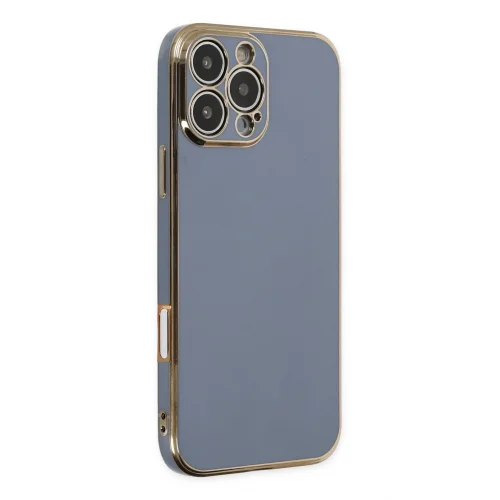 Mey İthalat®  iPhone 16 Pro Kılıf Volet Silikon - Mavi