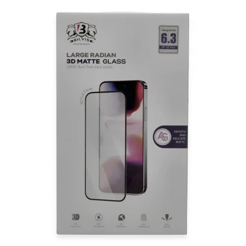 Mey İthalat®  iPhone 16 Pro Max Bilvis 3D Mat Cam Ekran Koruyucu