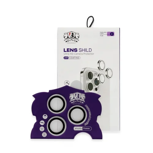Mey İthalat®  iPhone 16 Pro Max Bilvis Titan Kamera Lens - Gümüş