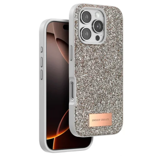 Mey İthalat®  iPhone 16 Pro Max Bright Simli Kapak - Gold