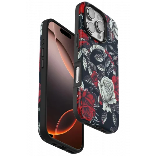 Mey İthalat®  iPhone 16 Pro Max Flower Series Magsafe Kapak - Siyah