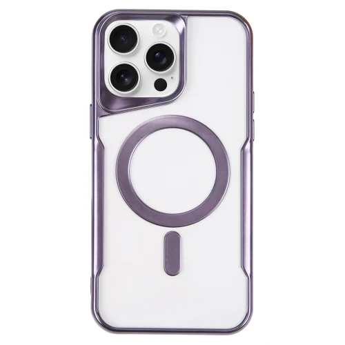 Mey İthalat®  iPhone 16 Pro Max Kılıf Boyi Magsafe Silikon Kapak - Derin Mor