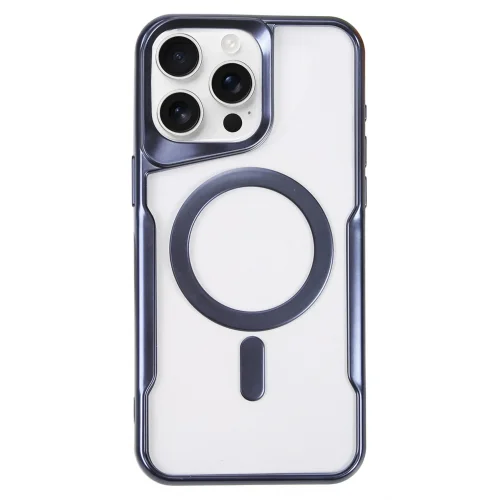 Mey İthalat®  iPhone 16 Pro Max Kılıf Boyi Magsafe Silikon Kapak - Lacivert