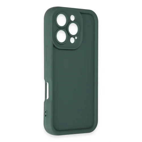 Mey İthalat®  iPhone 16 Pro Max Kılıf Viera Silikon - Koyu Yeşil