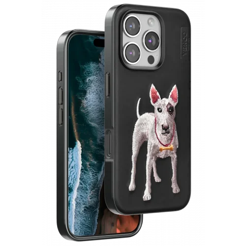 Mey İthalat®  iPhone 16 Pro Max Perma Desenli Kapak - Siyah