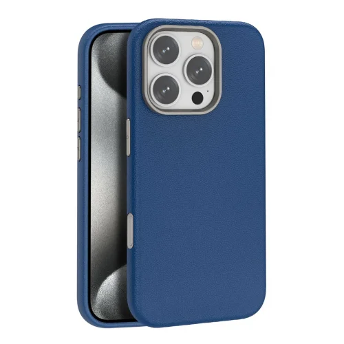 Mey İthalat®  iPhone 16 Pro Max Wonder Deri Magsafe Kapak - Lacivert