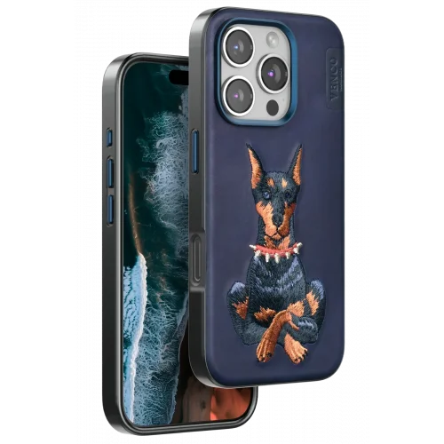 Mey İthalat®  iPhone 16 Pro Perma Desenli Kapak - Lacivert