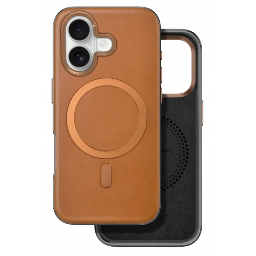 Mey İthalat®  iPhone 16 Puskas Magsafe Kapak - Açık Kahve