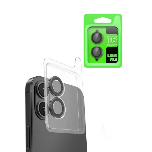 Mey İthalat®  iPhone 16 Raze Metal Kamera Lens - Siyah