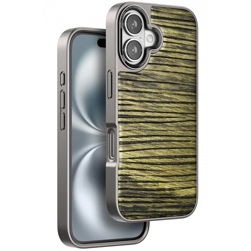 Mey İthalat®  iPhone 16 Wave Kapak - Koyu Kahve