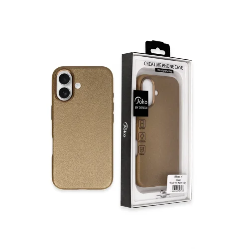 Mey İthalat®  iPhone 16 Wonder Deri Magsafe Kapak - Bronz