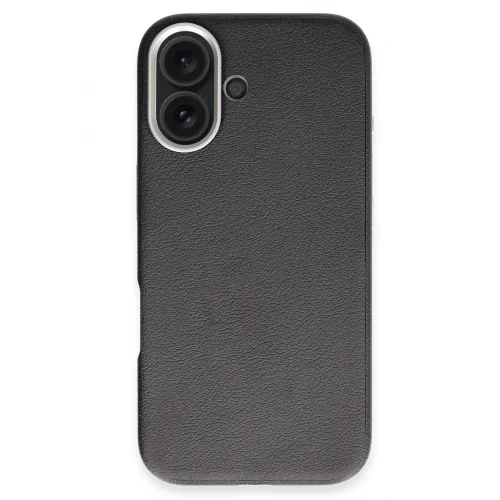 Mey İthalat®  iPhone 16 Wonder Deri Magsafe Kapak - Siyah