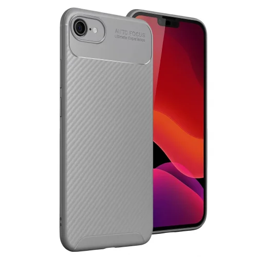 Mey İthalat®  iPhone 16E Kılıf Auto Focus Karbon Kapak - Gri